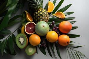 tropical Fruta antecedentes. ilustración ai generativo foto