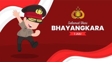 Bhayangkara Day banner vector
