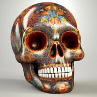 Sugar Skull in a traditional style for Dia de Los Muertos Illustration photo