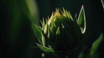 Sunflower bud. Illustration photo