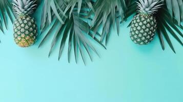 Pineapples tropical background. Illustration photo