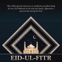 Eid al fitr Mubarak With mosque  vector Illustration