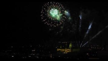 Fireworks display at night video