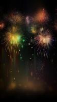 Dark Holiday Firework Background. Illustration photo