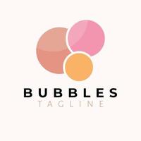 Bubbles vector logo design. Three bubbles in color logotype. Abstract flat feminine logo template.