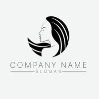 Beautiful woman portrait vector logo design. Modern logotype. Beauty industry and cosmetics flat logo template.