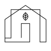 House and leaf vector icon design. Real estate flat icon.