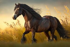 Horse in natural background. Illustration photo