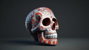 Sugar Skull in a traditional style for Dia de Los Muertos Illustration photo