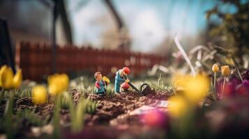 Spring gardening. Illustration photo