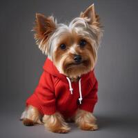 Cute Yorkshire terrier dog. Illustration photo