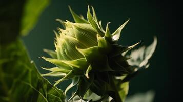 Sunflower bud. Illustration photo