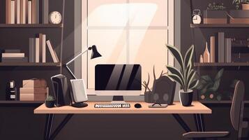 Modern Working Desk. Illustration photo