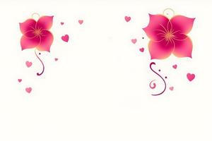 Background illustration with flowers and hearts for Mother's Day, copy space photo