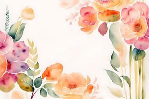 Colorful background illustration with water colors from the spring, mothers day and valentines season copy space photo