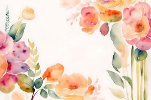 Colorful background illustration with water colors from the spring, mothers day and valentines season copy space photo