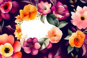 Colorful background illustration with water colors from the spring, mothers day and valentines season copy space photo