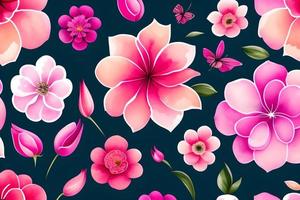 Spring flower background illustration blooming with spring, Mother's Day and Valentine's season photo