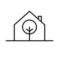 House and tree vector icon design. Real estate flat icon.