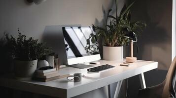 Modern Working Desk. Illustration photo