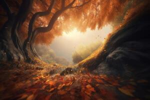 Magic Autumn Fall Background. Illustration photo