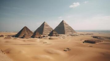 Egyptian pyramids background Illustration photo