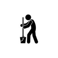 man mopping vector icon