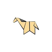 horse colored origami style vector icon