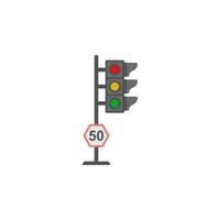 Traffic alerts colored vector icon