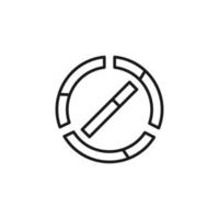 Quit smoking, no smoking vector icon