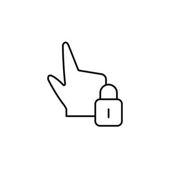 cerrar con llave, tocar, gesto, seguridad vector icono