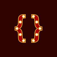 parentheses with bulb vector icon
