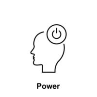Turn on, head, power vector icon