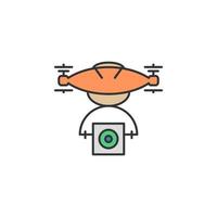 Drone web camera colored vector icon