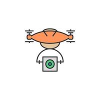 Drone web camera colored vector icon