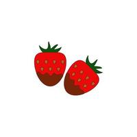 Chocolate, strawberry, valentines day vector icon