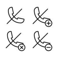 set of no call tube vector icon