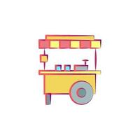 stall with hot corn colored vector icon