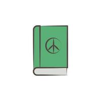 paz libro bosquejo estilo vector icono