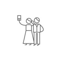 Selfie, family vector icon