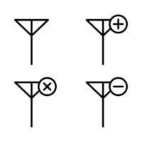 set of signal vector icon