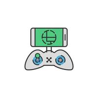 Drone control mobile colored vector icon