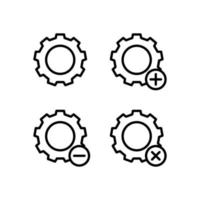 gear, plus, remove, minus sign vector icon