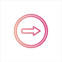 right arrow in flat design style vector