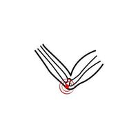 elbow problems, pain vector icon