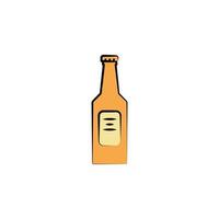 botella de cerveza de colores bosquejo estilo vector icono