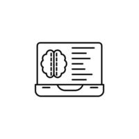 Brain analyst statistic concept line vector icon