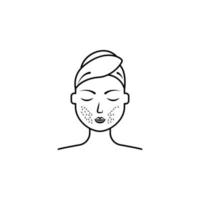 face, cheek epilation, women vector icon