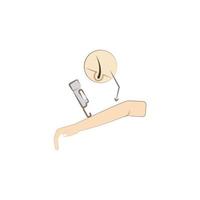 arm, limb laser epilation colored vector icon