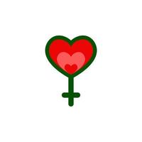 Heart, Woman symbol color vector icon